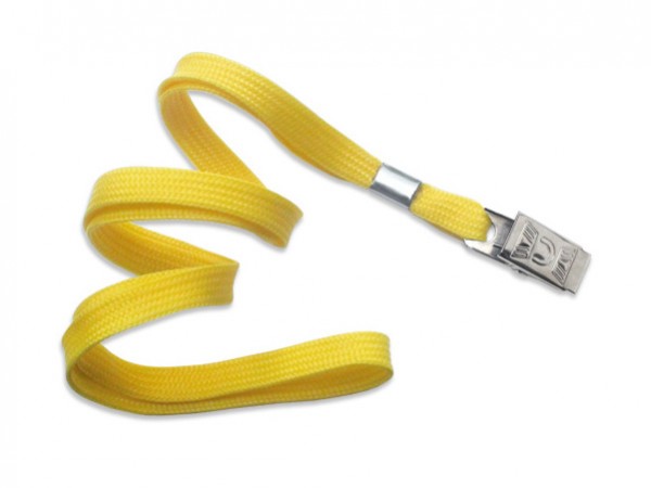 Classic Flach-Lanyard gelb 10mm Krokoclip