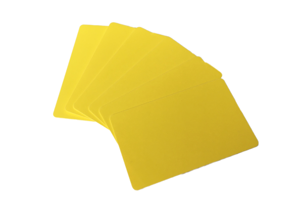 Card Bonuskarten 5 Plastikkarten  gelb 0,50 mm Kundenkarten PVC 