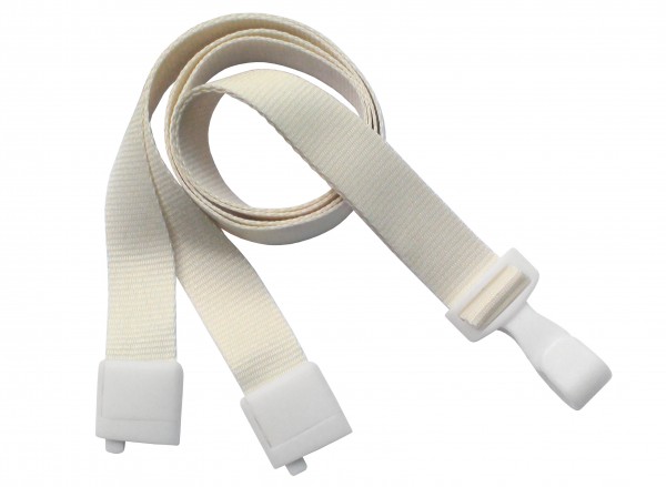 PET-Recycling Lanyard EcoLine natur flach 16mm NoTwist