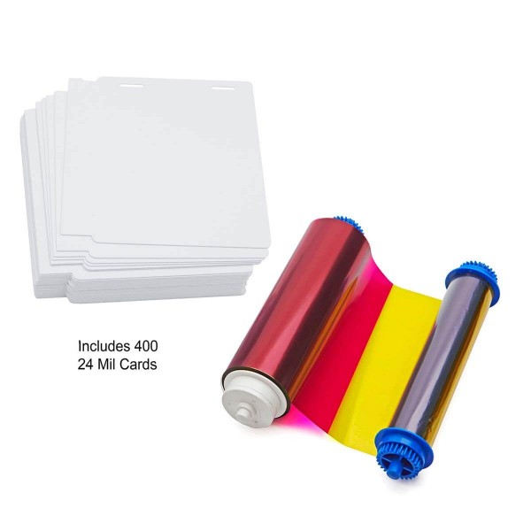 PVC cards (2 holes) & YMCO ribbon - 400