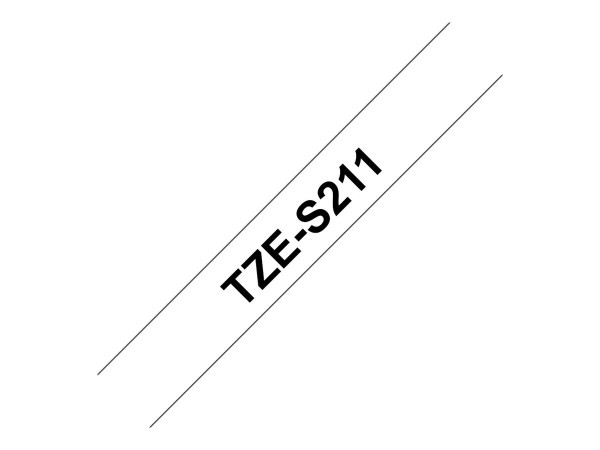 Brother TZe-S211 - Extrem stark haftend - Schwarz auf Weiß - Rolle (0,6 cm x 8 m) - TZES211