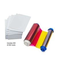 PVC Karten (2fache Lochung) & YMCO Farbband - 400 PVC Karten (2fache Lochung) & YMCO Farbband - 400