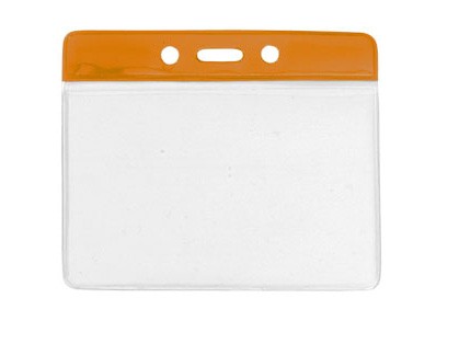 Kartenhalter Vinyl Querformat orange Farbbalken