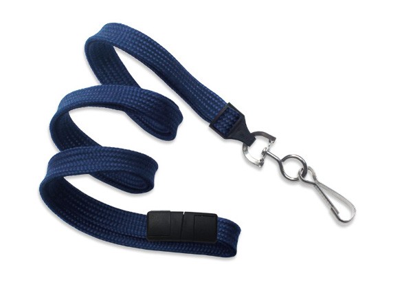 Classic Flach Lanyard, marineblau, 10mm