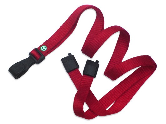 Bambus Lanyard EcoLine, flach, rot, 10mm