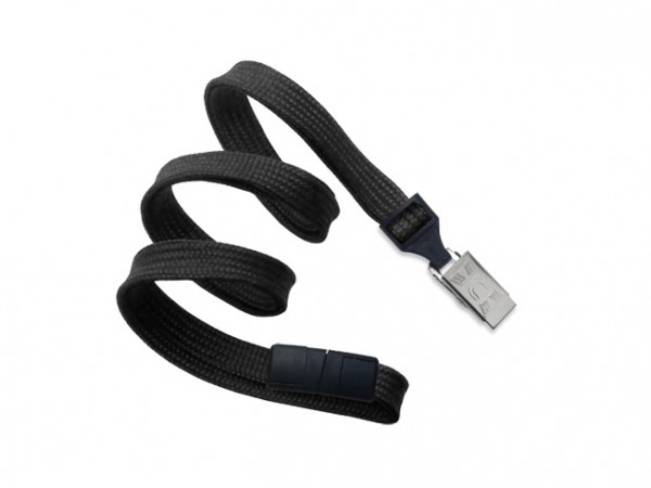 Classic Flach Lanyard, schwarz, 10mm