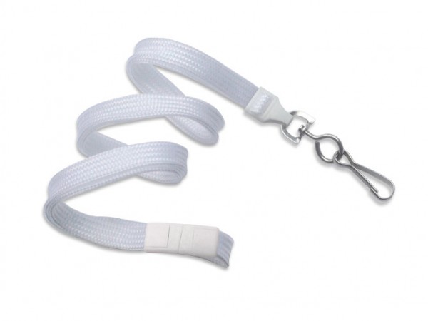 Classic Flach Lanyard, weiß, 10mm