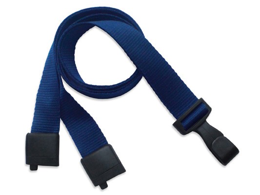 PET Recycling Lanyard EcoLine, flach, marinblau