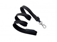Classic Flach Lanyard, schwarz, 10mm Classic Flach Lanyard, schwarz, 10mm