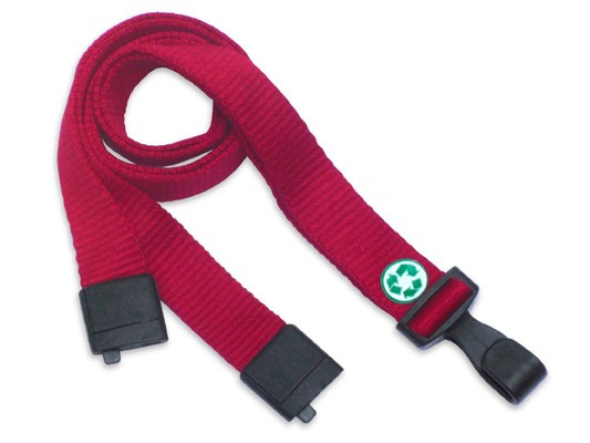 Bambus Lanyard EcoLine, flach, rot, 16mm